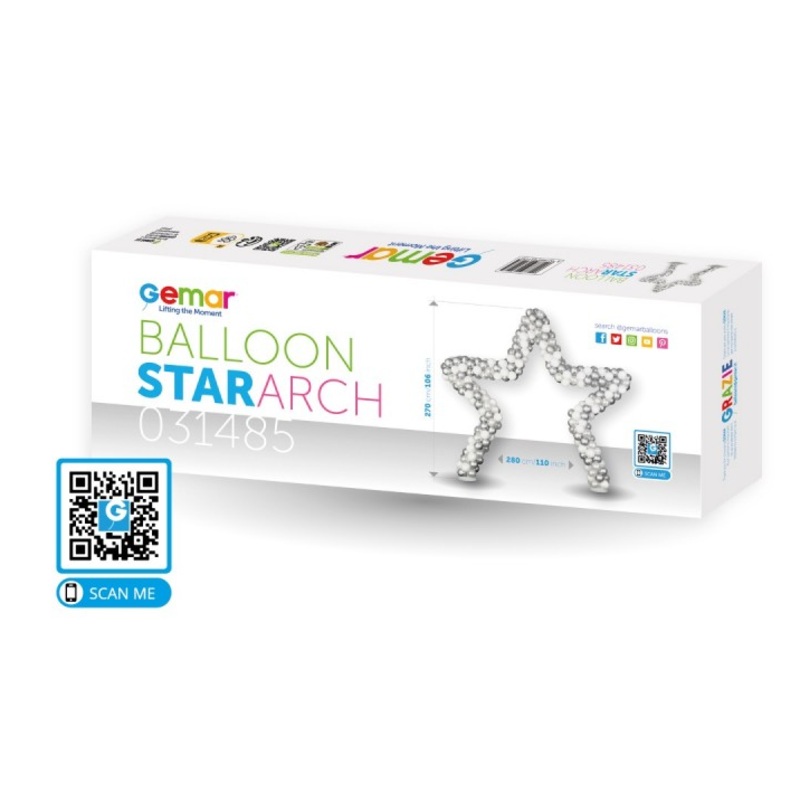 Balloon Star Arch Width 110 inch Height 106 inch