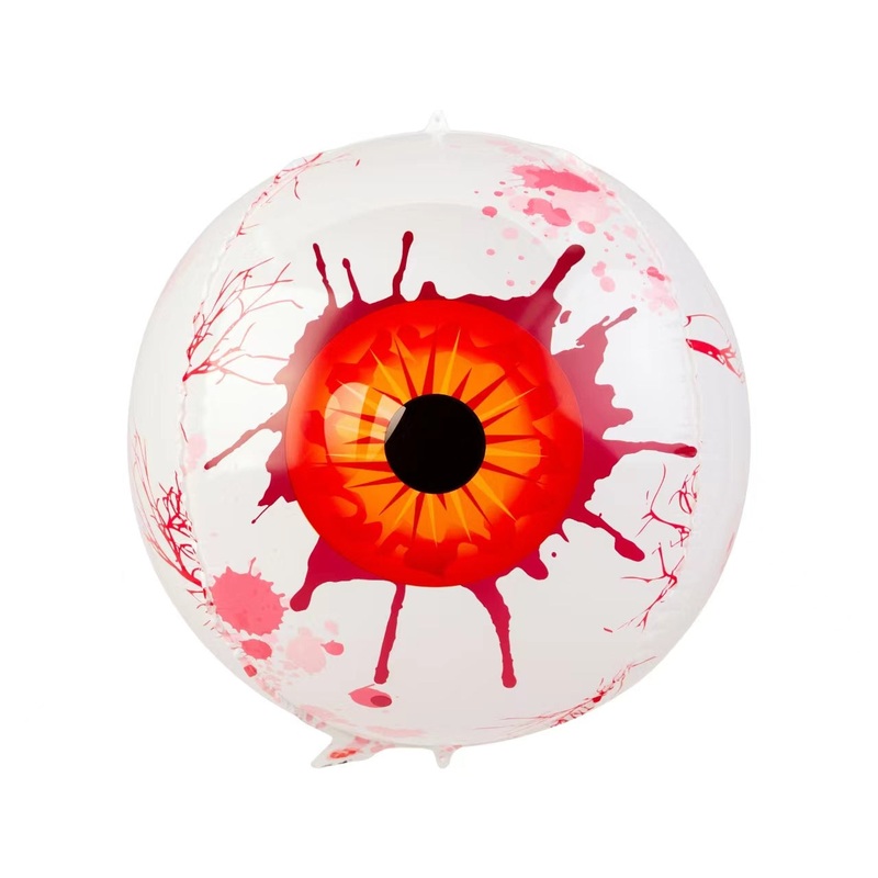 22" 4D Halloween Bloodshot Eyes Balloons Orange