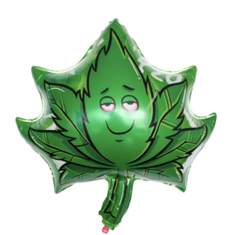 24" Weed Marijuana Leaf Design Foil Balloon