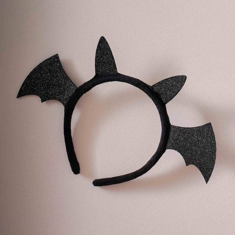 Black Sparkle Bat Headband
