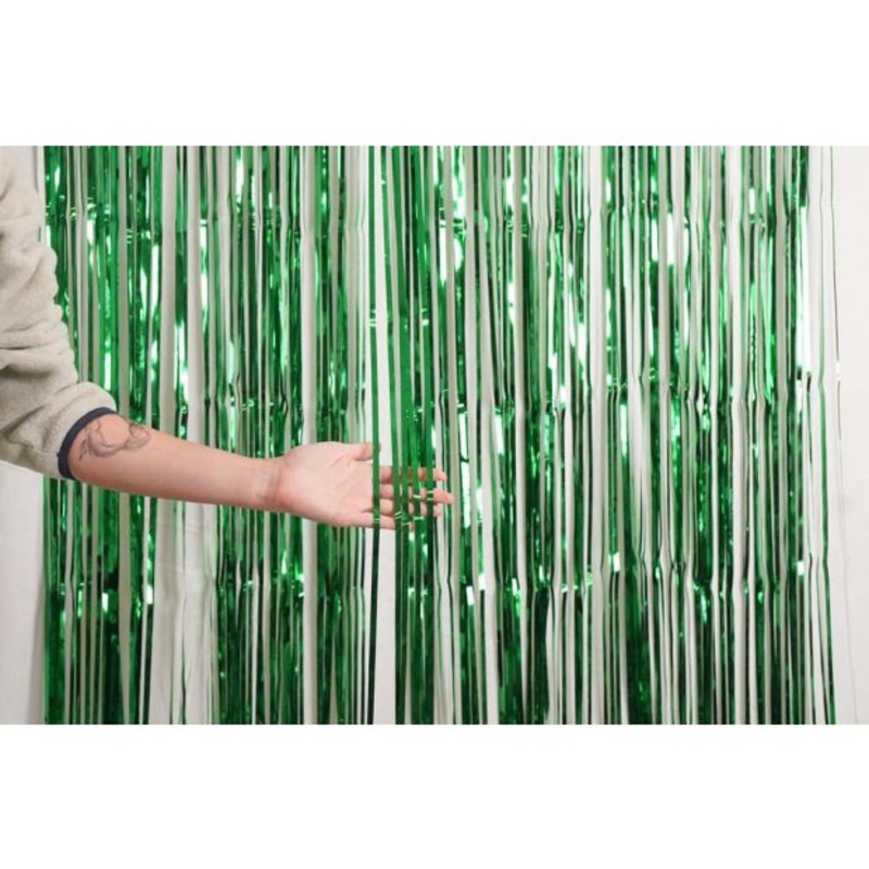 Foil Curtain - Metallic Green