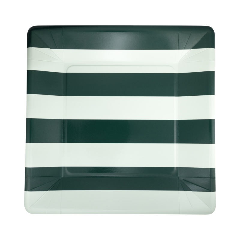 Green and Mint Striped 28cm Plate