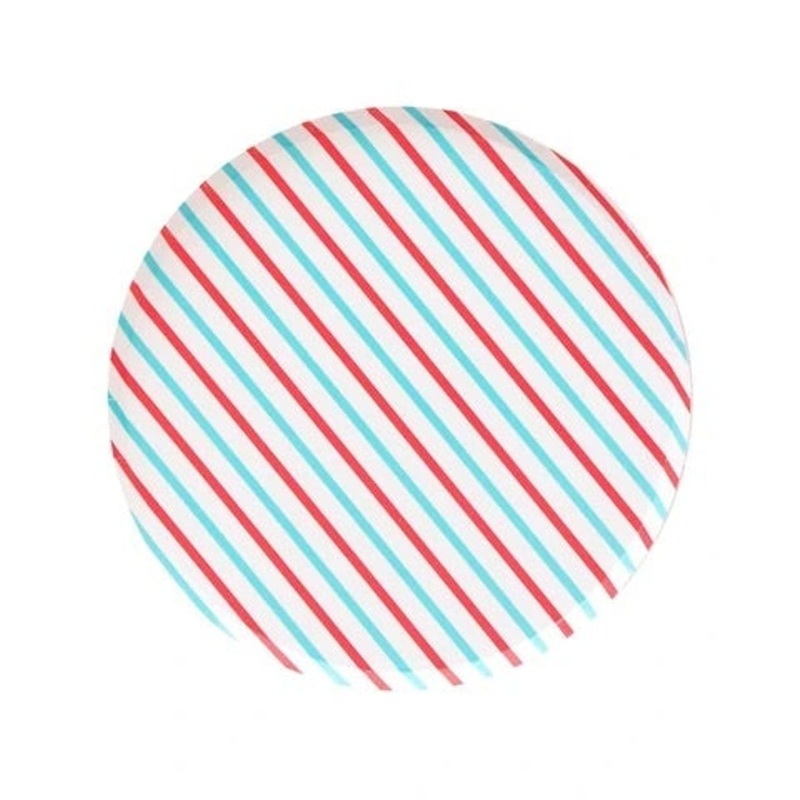 Oh Happy Day Cherry & Sky Stripes Large Plates