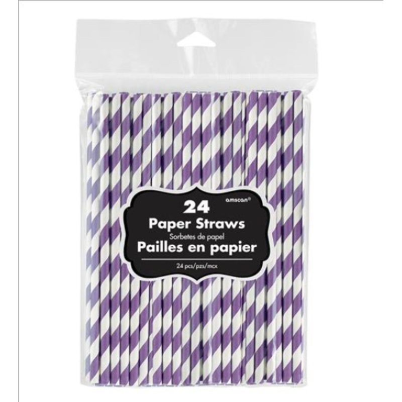 Paper Straws Purple