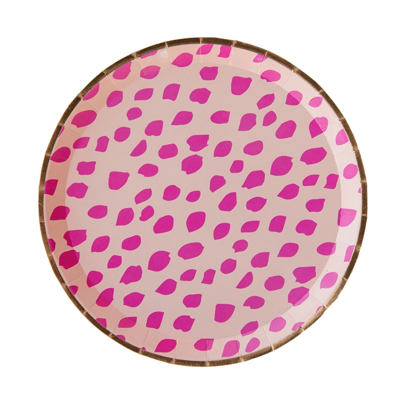 Pink Print Dinner Plates
