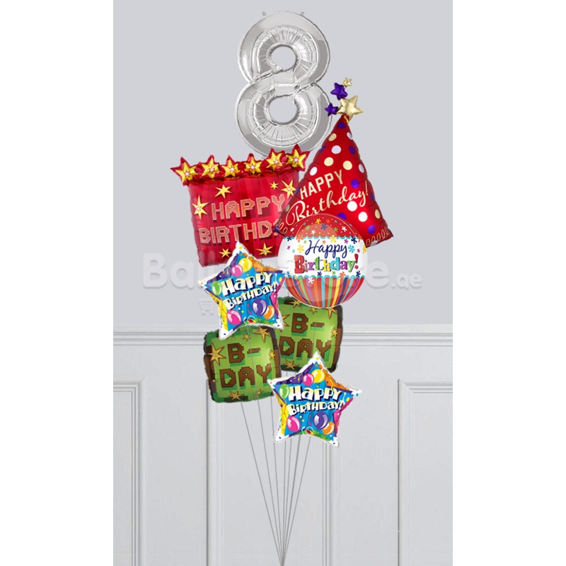 Any Number TNT Party Happy Birthday Big Balloon Bouquet