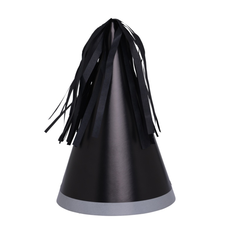 Black Party Hats With Tassels