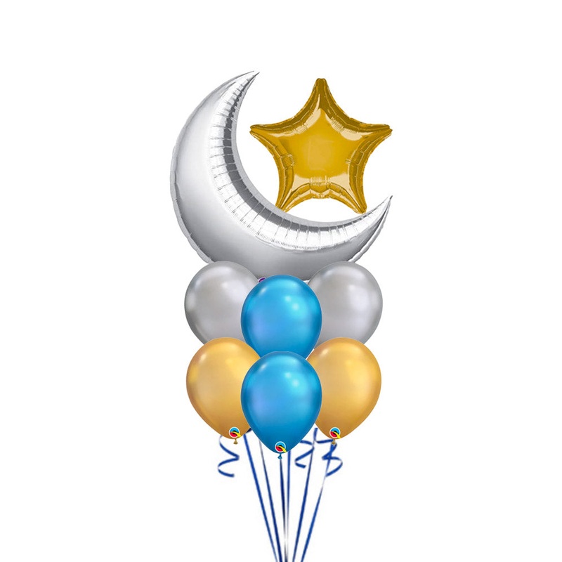 Eid Wishes Chrome Balloon Bouquet with Weight