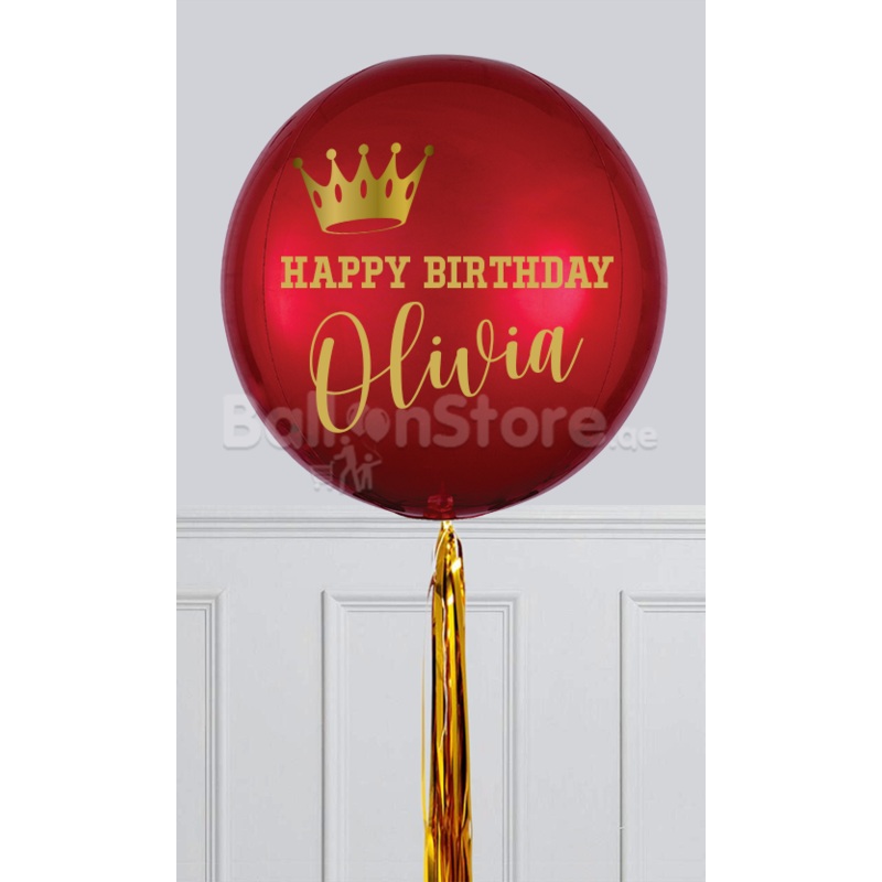 Happy Birthday Classic Custom Text ORBZ Balloons - 15inches Round Foil