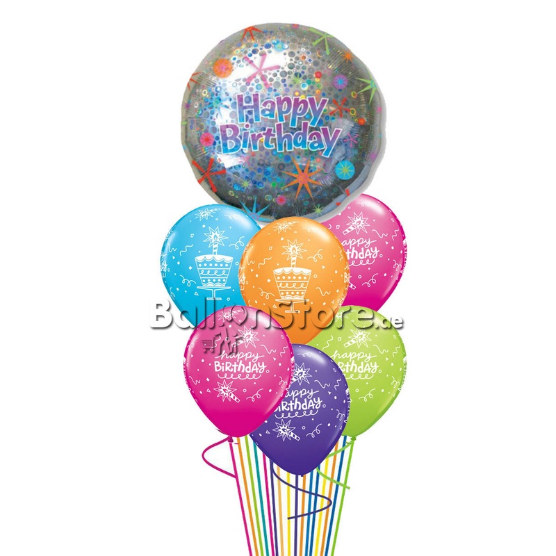 Jumbo Holographic with Assorted Latex Balloon Bouquet