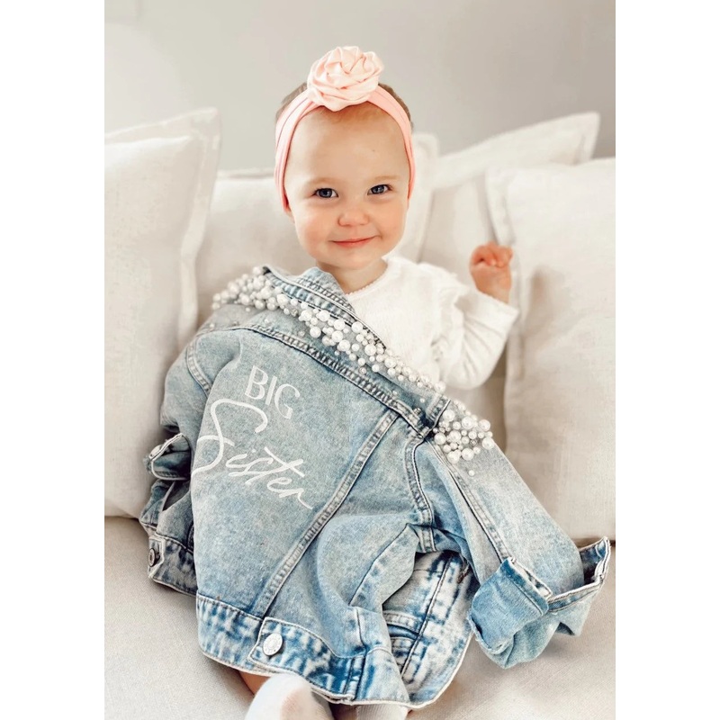 Kids Pearl Denim Jacket