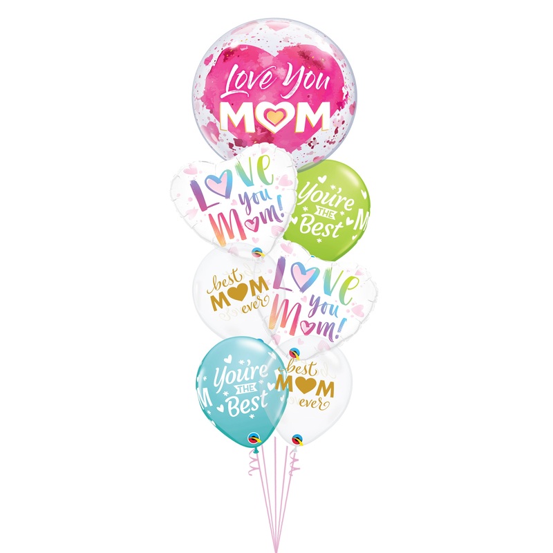 Love You M(Heart)M You're the Best Mom Balloon Bouquet