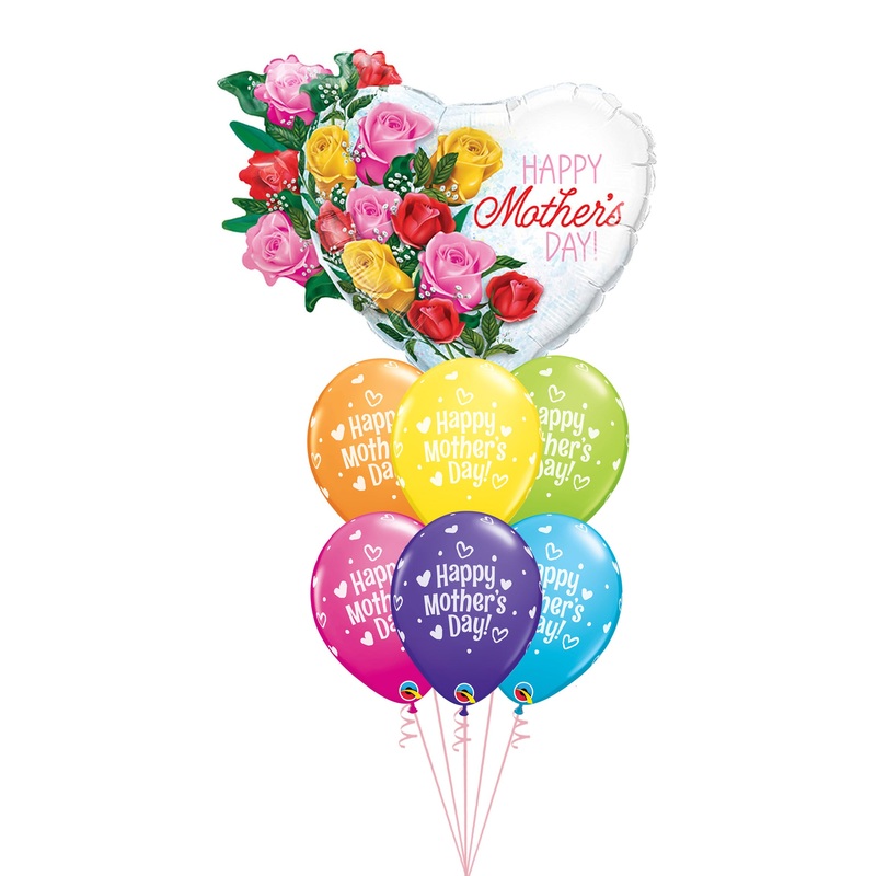 Mother's Day Rose Bouquet Hearts and Dots  Balloon Bouquet