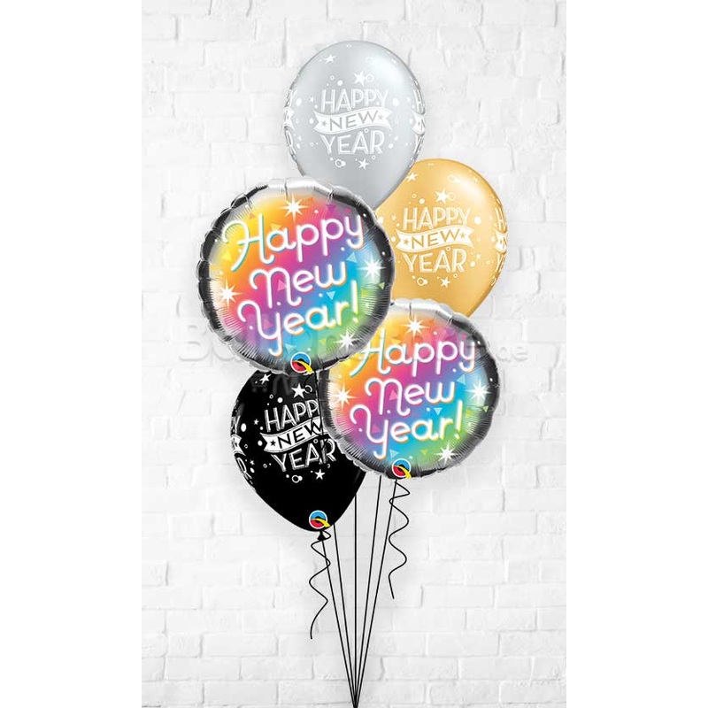 New Year Prismatic Confetti Dots Balloon Bouquet