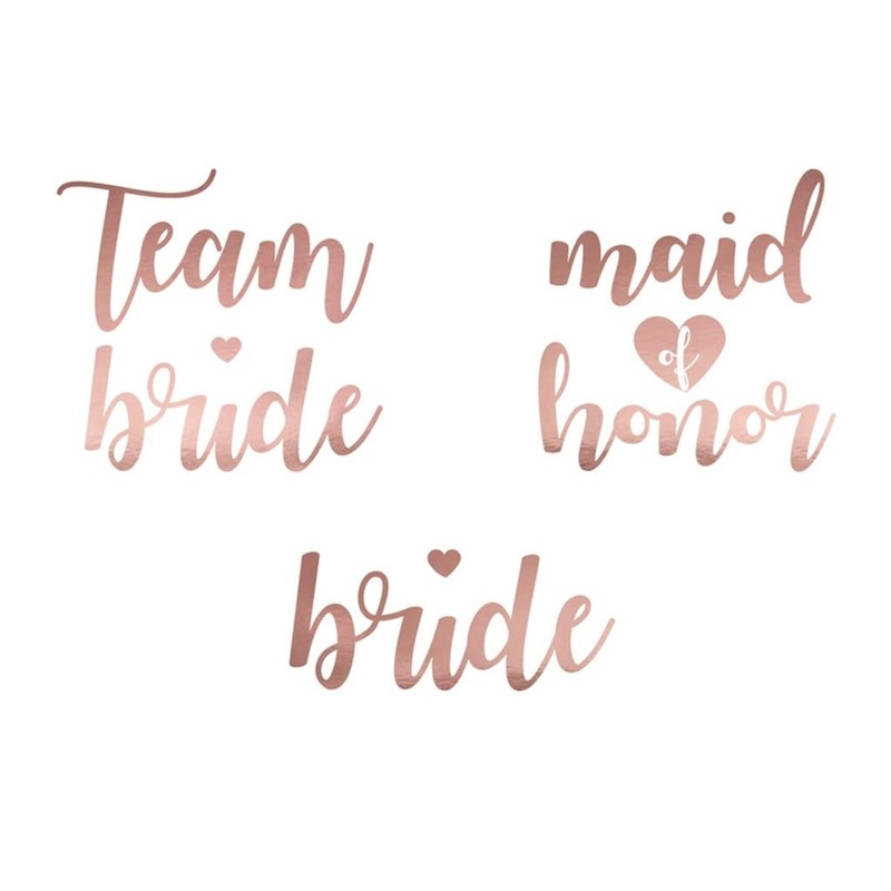 Rose Gold Bachelorette Party Temporary Tattoos
