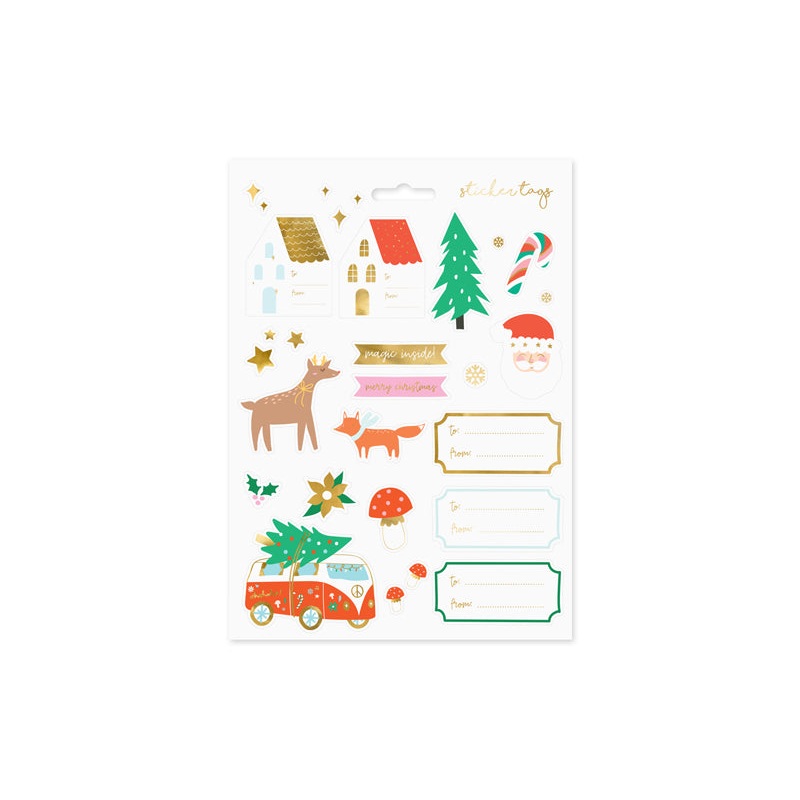 Winter Fox Christmas Stickers