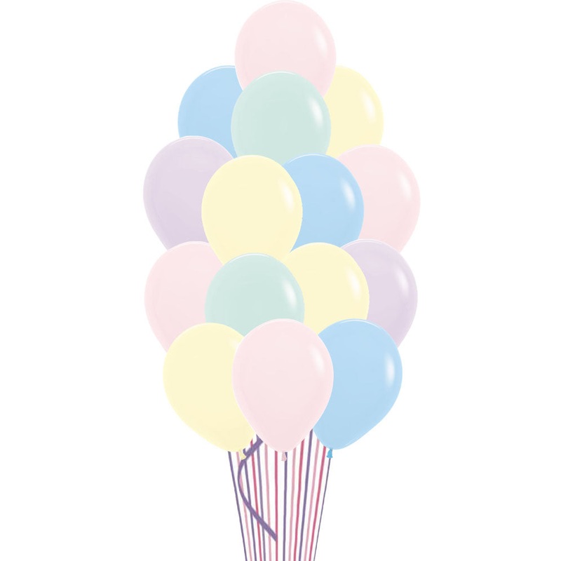 15Pcs Pastel Color Balloons with weight