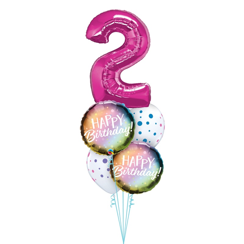 Any Number Birthday Metallic Ombre & Dots