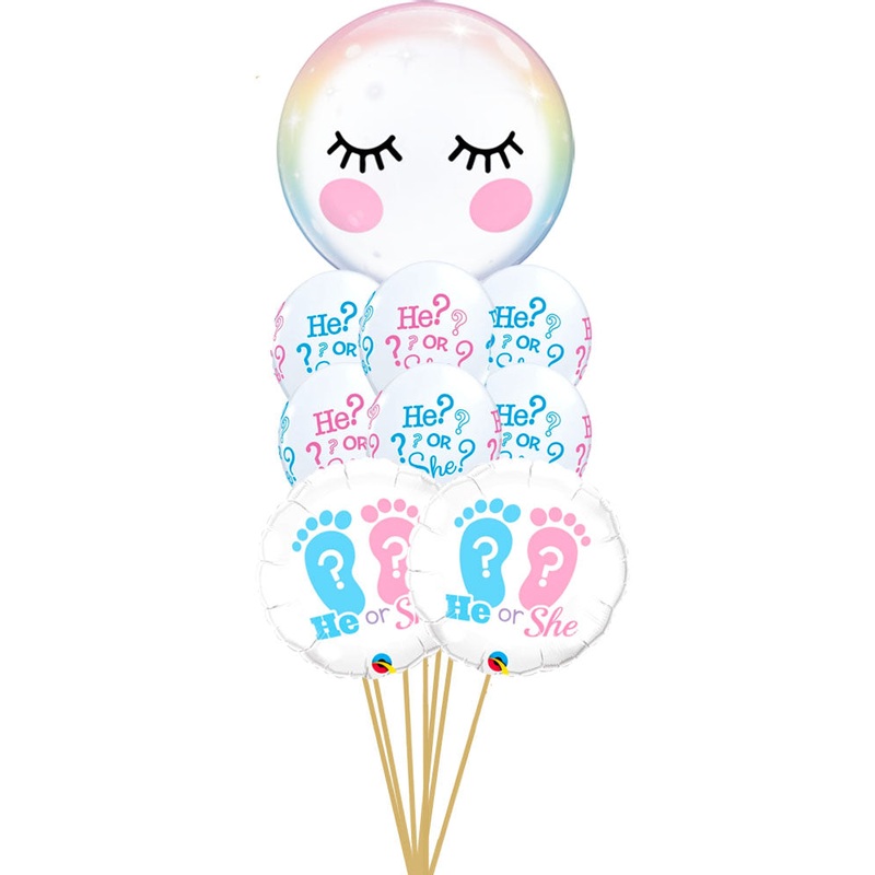 Baby Shower Eyelashes and He or She? FootPrints Bouquet