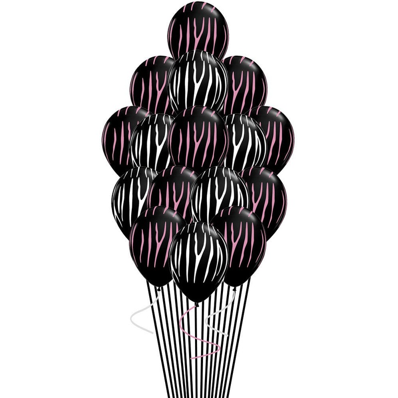 Black Zebra Stripes (White & Pink) 15 Pcs