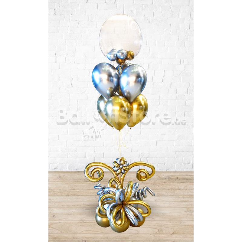 Bubbles Balloons in a Balloon Chrome Classic  Balloon Bouquet