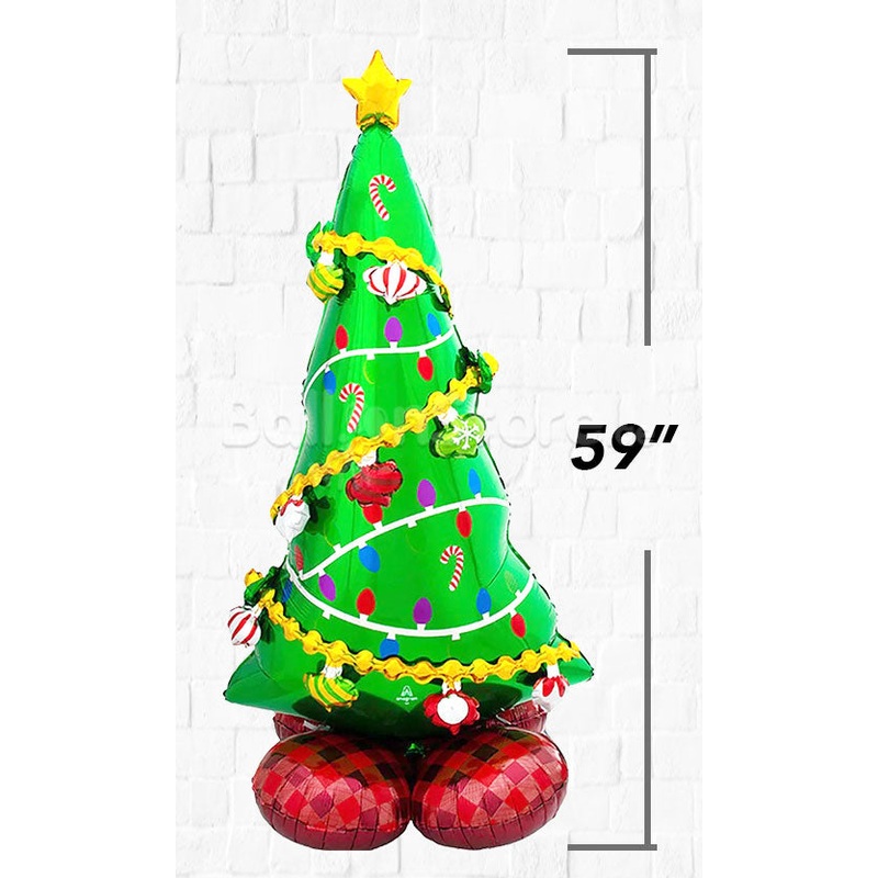 Christmas Tree Foil Balloon Balloon Standee  - NON FLYING