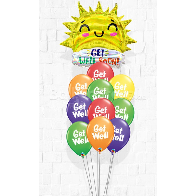 Get Well Sunshine Balloon Bouquet with Weight