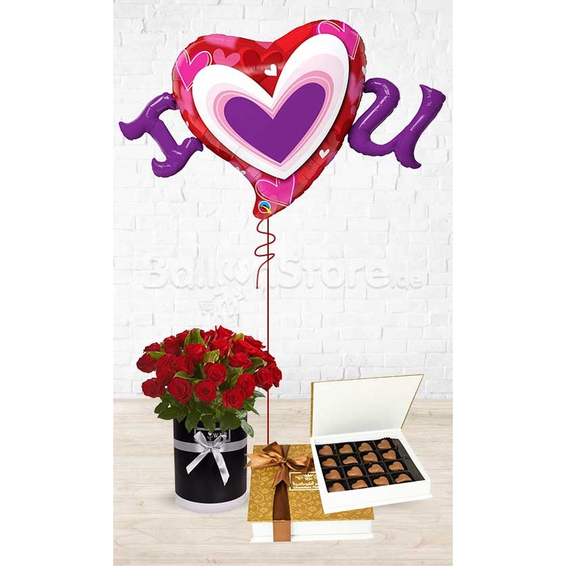 I (Heart) You Radiants Heart Red Roses Choco Combo - 3 in 1