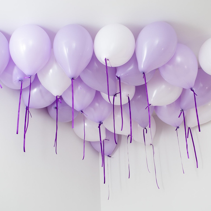 Lavender Theme Helium Balloons - 25count