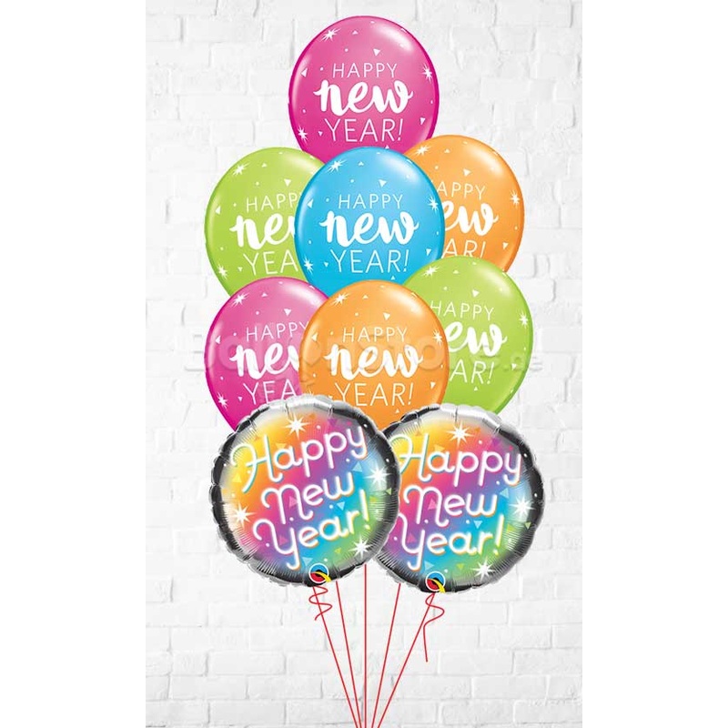 New Year Prismatic Sparkle Confetti Dots Balloon Bouquet