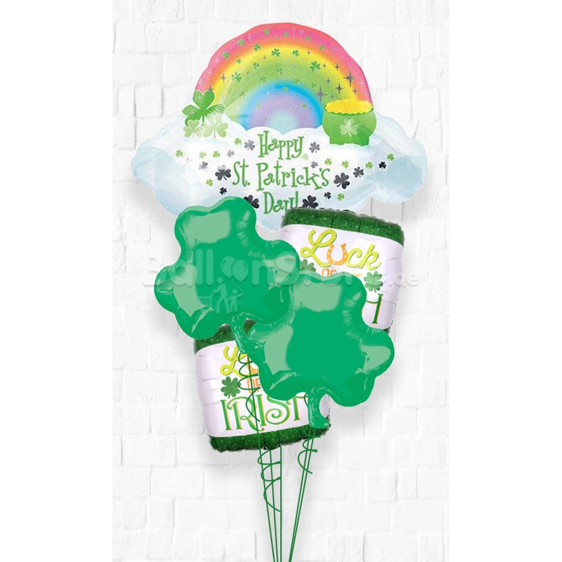 Pot of Gold Shamrock St. Patrick Luck of the Irish Balloon Bouquet