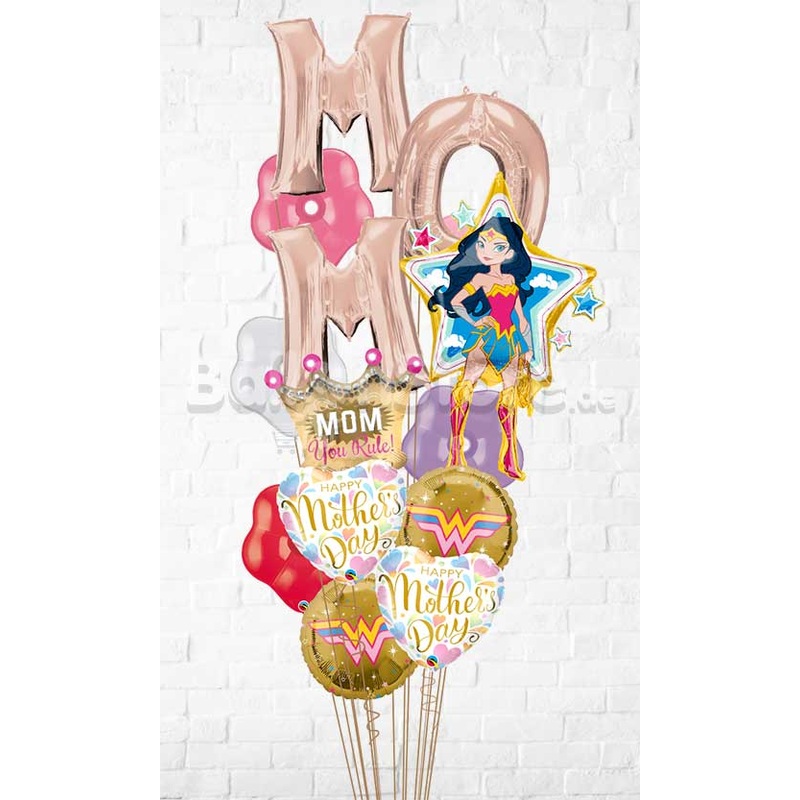 Super WonderWoM-O-M Mother's Day Blossom Big  Balloon Bouquet