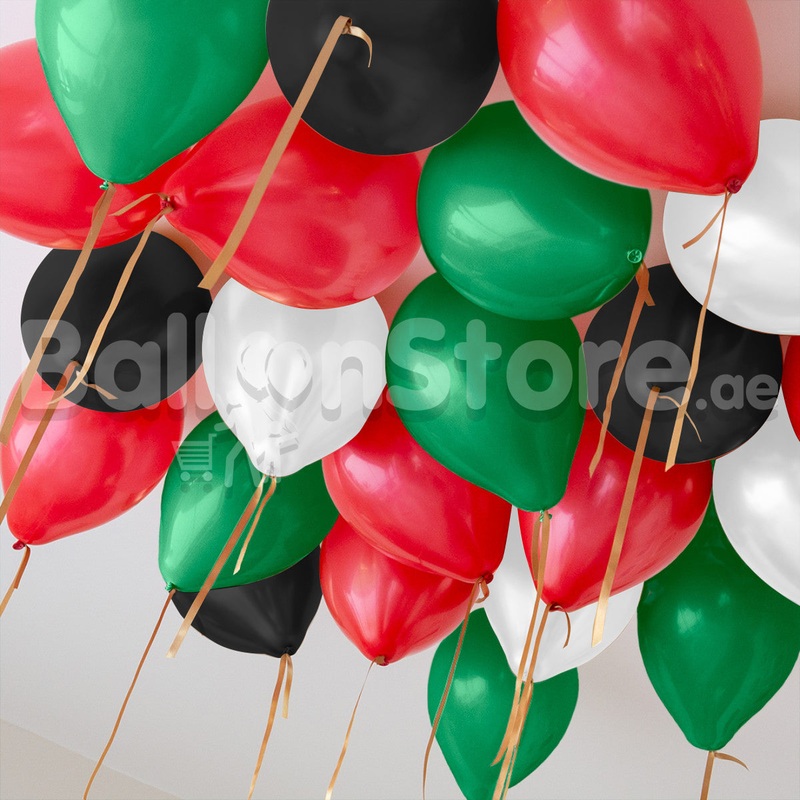 UAE National Day Colors Helium Balloons - 25Counts