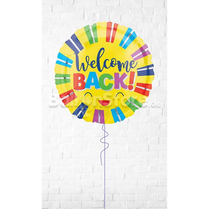 Welcome Back Colorful Stripes Foil Balloons