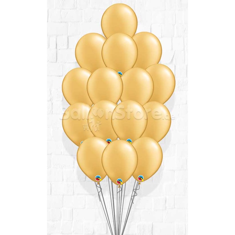 15 Metallic Gold Latex Balloon Bouquet