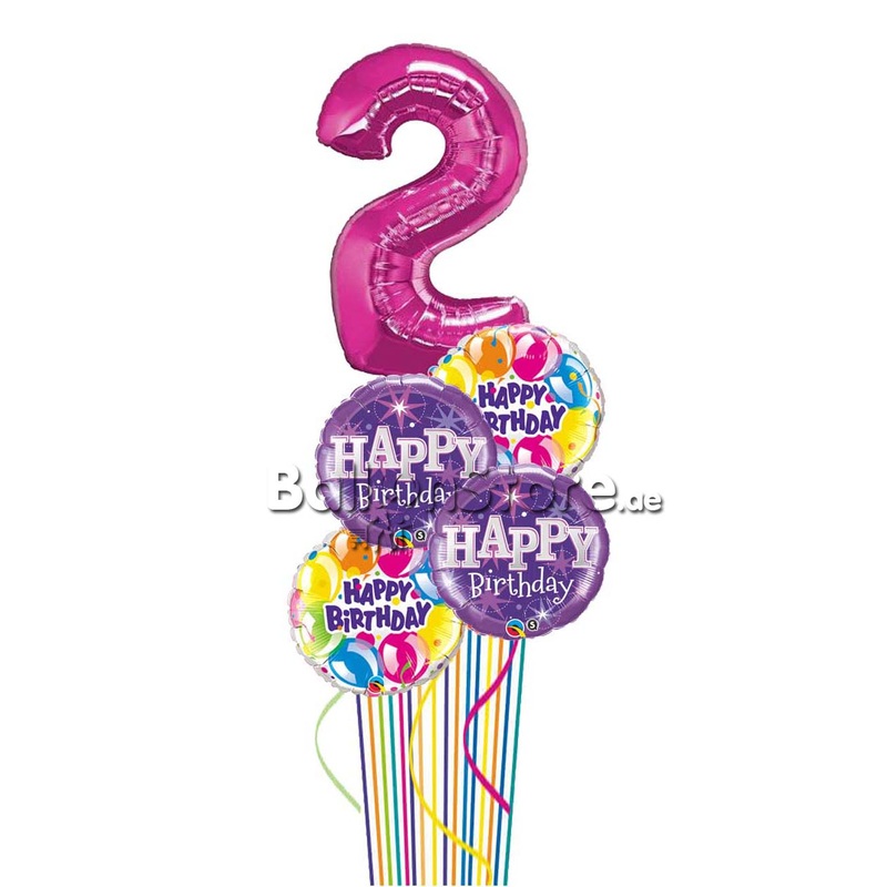 Any Single Number with Happy Birthday Balloons