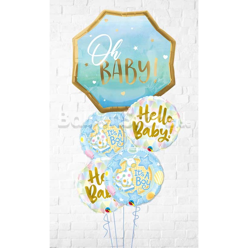 Baby Boy Blue Hello Baby Giraffe Balloon Bouquet