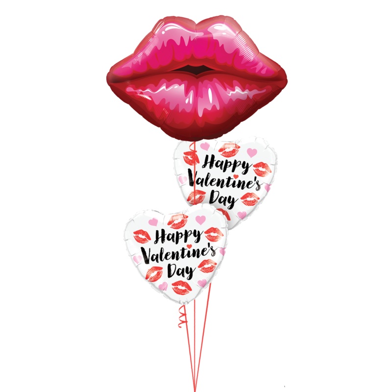 Big Red Kissy Lips Valentines Day Balloons