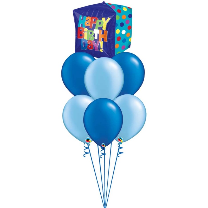 Bright Happy Birthday Cube Balloons
