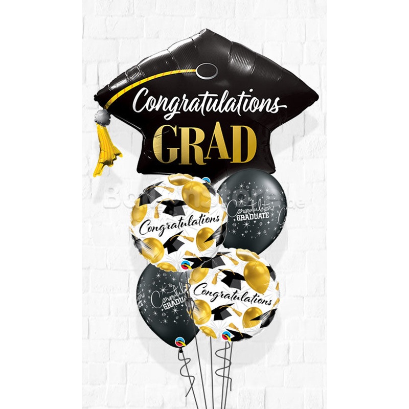 Congratulation Grad Cap Balloon Bouquet With Weight