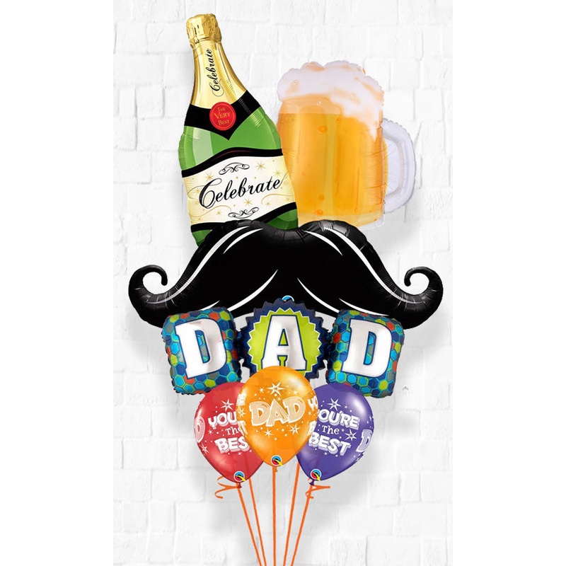 D-A-D Cheer's Mustache You're the Best  Balloon Bouquet