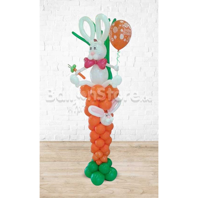 Easter Bunny Carrots Balloon Pillar