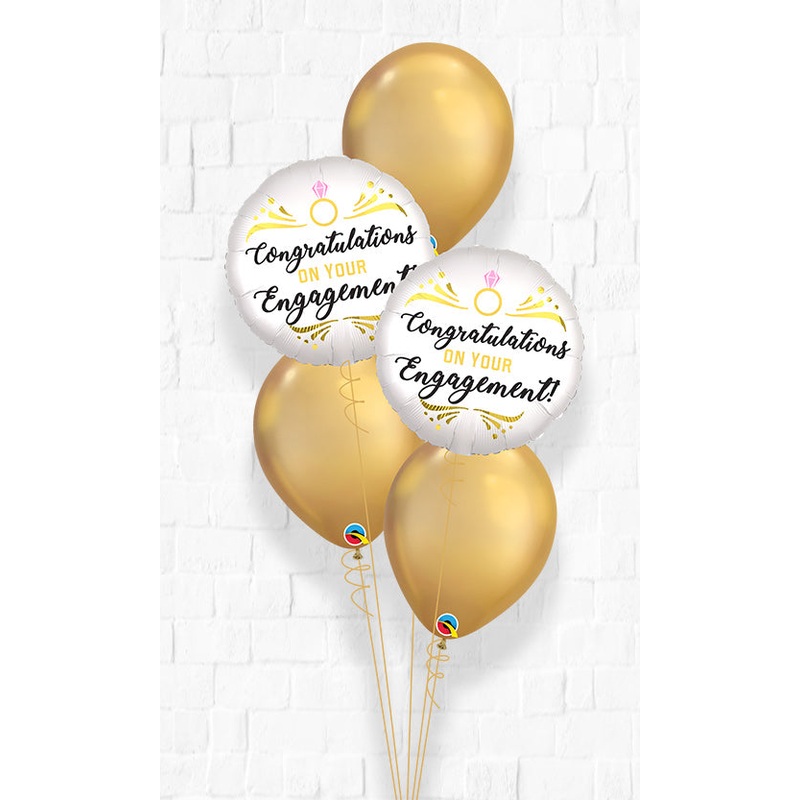 Engagement Chrome Balloon Bouquet with weight