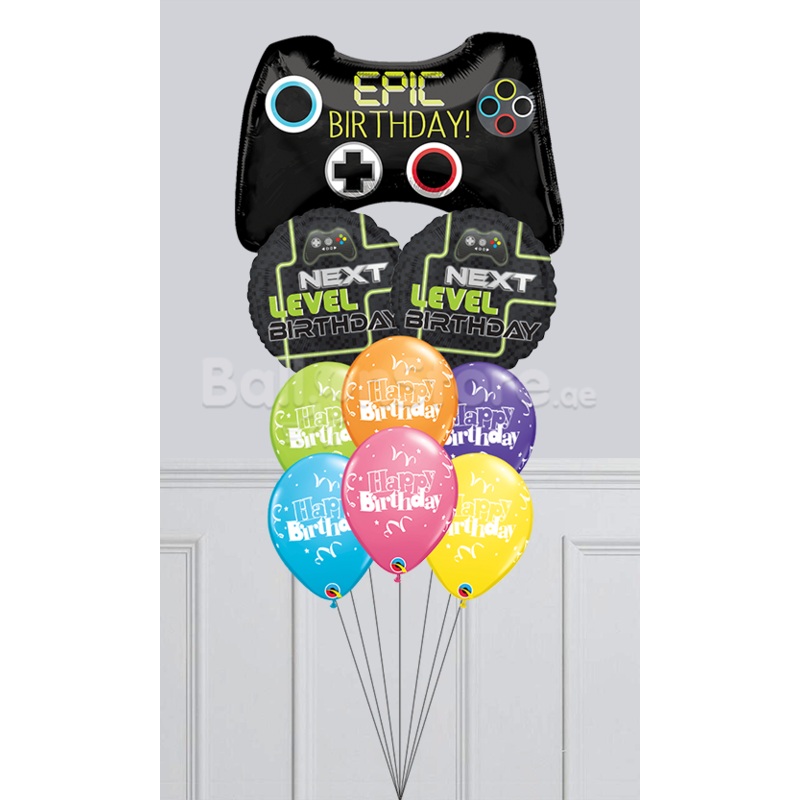 Epic Birthday Gamers Next Level Balloon Bouquet