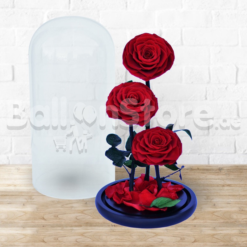 Majestic Love Red Infinity Rose - Long Lasting Forever Rose - 3stem