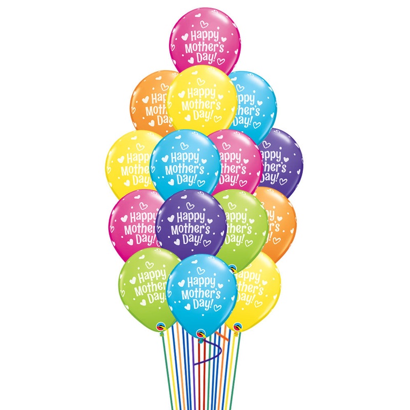 Mother's Day Hearts and Dots Balloon Bouquet - 15count