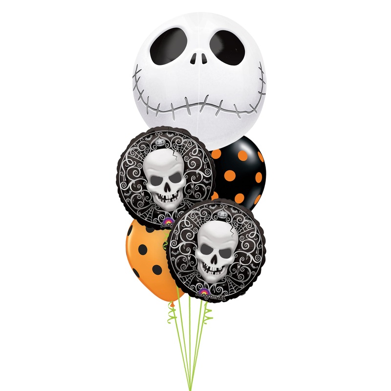ORBZ Jack Skellington Skull Balloon Bouquet With Weight