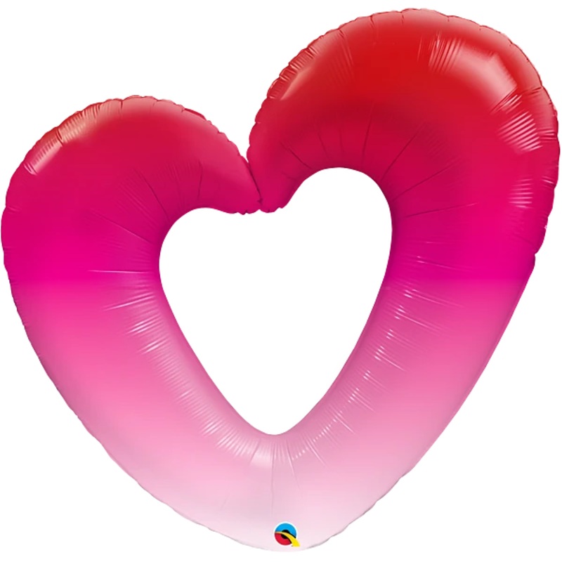 Pink Ombre Heart  Foil Balloon