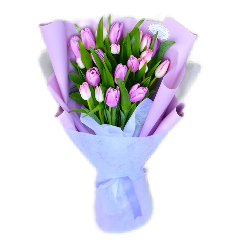 Posh Elegantly Women's Day Pink Purple Tulip Hand Bouquet PRE 0RDER 1day in advance