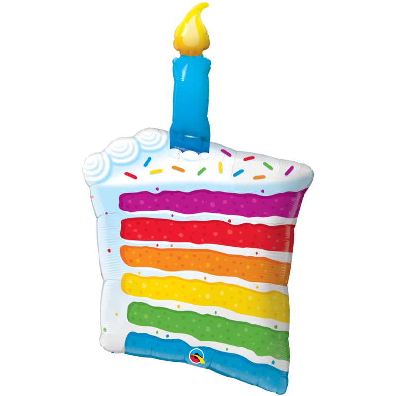 Rainbow Cake & Candle Balloon